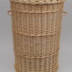 Wicker storage basket -cylindrical, transport basket, wicker basket, high basket (Natural)